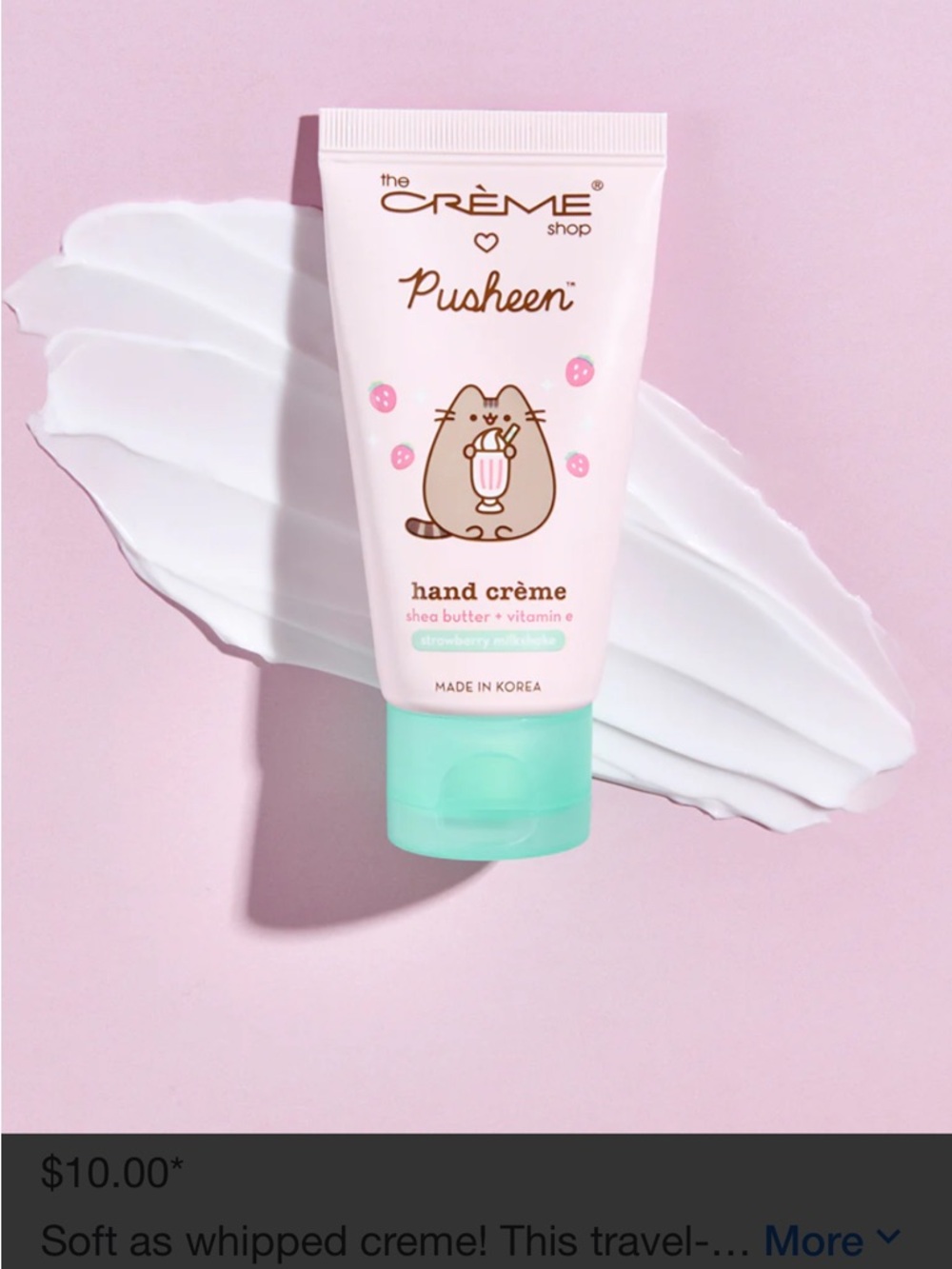 The Crème Shop Pusheen Pink Hand Crème with Shea Butter & Vitamin E